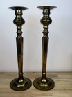 Antique Brass Candlesticks - 14 5    - 20th Century - Set Of 2