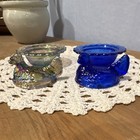 Mosser Mini Hen On Nest Hon Salt Cellars Set Of 2  Smokey Titanium And Cobalt 