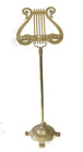 Vintage Brass Metal Lyre Harp Shaped Sheet Music Stand- Adjustable
