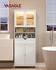 Vasagle Storage Cabinet With Led Lights  Freestanding Cloud White 