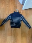 Nautica Boys Striped 1 4 Zip Knit Sweater Navy White Long Sleeve Mock Neck M 5 6