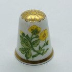Beautiful Spode Fine Bone China Thimble W  Yellow Buttercup Flower