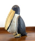 Vintage Cast Iron Pelican Match Holder Figurine - Removable Head Match Safe