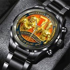 Illinois Fighting Illini Football Black Stainless Steel Watch - Tantn18000 Gift