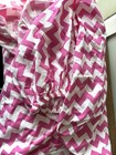 Pottery Barn Kids Crib Toddler Bed  Sheet Pink White Chevron Organic Cotton Fit
