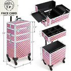 Yaheetech Rolling Makeup Train Case 3 In 1 Cosmetic Case Large Capacity Organize