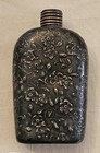 Antique Unger Brothers Sterling Silver Flask Nude Lady Waves Art Nouveau No Lid