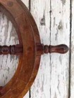 Handmade 24   Wood Ship Wheel - Wooden Ships Wheel - Brass Steering Helm Gift