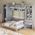 Full Queen Size Murphy Wall Bed With Closet Storage Shelves  Drawers Cabinet Bed