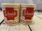 Vintage Schmidt Beer Koozies Can Coolers Foam Rubber Set Of 2