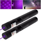 2x 405nm Purple Light Laser Pointer Pen Visible Beam Lazer   Battery   Charger