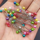 100 200x Assorted Color Sewing Faux Pearl Round Head W  Pin Cushion Corsage Pins