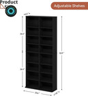16 Shelf Dvd Storage Tower Adjustable Media Rack Bookcase Organizer New