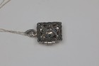 Vintage Style Sterling Silver Marcasite Book Locket Necklace 925 India 18