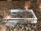 Vintage Clear Lucite Beveled Edge Cube Display Base Stand Block 6   x 4   x 1    Rare