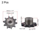 2pcs 08b Chain Roller Sprocket 10mm Bore 1 2  Pitch 10 Tooth Type B Sprocket