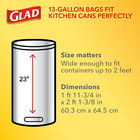 Glad Tall Kitchen Trash Bags 13 Gallon  Unscented Garbage Bags  Handle-tie  50 C