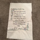 Vintage Embroidered Prayer Now I Lay Me Down To Sleep Unfinished Unframed 1940   s