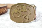 Tribe Of Mic-o-say Tooled Leather Belt   Honorary Brass Buckle Bsa Boy Scouts