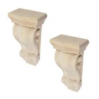 2pcs Carved Rubber Wood Decorative Corbels 3 15 x1 97 x5 75    Floral Style 11