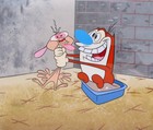 Nickelodeon Ren And Stimpy Animation Art Sericel Cel All Choked Up