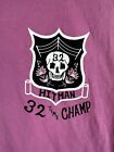 Bret  hitman  Hart 32 Time Champ Roots Of Fight Rof T-shirt Mens 2xl Pink