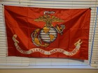 Marine Crops Flag Red Double Sided 3  X 5  Marines Flag New 2 Brass Grommets Usa