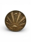 Vintage All Seeing Eye Good Luck Token Bronze Tone Occult Symbol Medallion