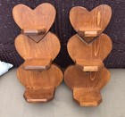 2 Vintage 18  Wooden Heart 3 Tier Decor Display Shelf-handmade