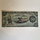 1914 Mexico 50 Pesos Serie E Pick S707e Revalidado Stamp Crisp Unc Banknote