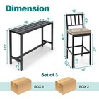 3pcs Outdoor Metal Bar Table   Chairs Set Patio Dining Table Set W  Cushion