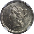 1881 Nickel Three Cent Ngc Ms-65