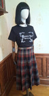 Vtg 1970s 80s Red Plaid Wool Blend Cottagecore Dark Academia Pleated Midi Skirt