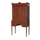 Antique Sheridan Flame Mahogany Two Piece Secretary Desk 19thc