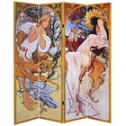 6 Ft  Tall Double Sided Four Seasons Canvas Room Divider