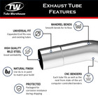 16pcs 2 5 od Diy Custom Exhaust Tube Mandrel Bend Pipe Mild Steel Universal Kit