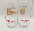 1981 Morris The Cat Nine Lives Vintage Promo Glasses Set Of  Two