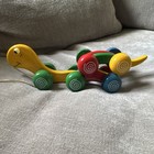 Kouvalias Wooden Walking Caterpillar Centipede String Pull Toy Vintage Greece