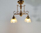 Dollhouse Miniature Led Battery Ceiling Light 2 Arm Chandelier 1 12 Scale Lt7435