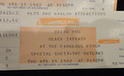 Black Sabbath   Unused Concert Ticket The Forum Inglewood  Ca April 15  1982