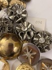Lot 100 Vintage Metal Buttons - Brass  Gold   Silver Tone - Military  Mcm   More