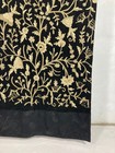 Vintage French Crewel Floral Embroidered Wall Hanging Curtain 241x91 Cm