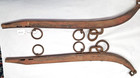 Antique Horse Hames  Pair Of 25   Long Wood  Metal  Rustic Wall Hangers