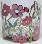 Bath   Body Works Butterfly Pink Flowers Wick Candle Holder Spring Garden New