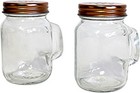 Retro Mason Jar Salt And Pepper Shaker Set     Clear Glass With Stainless 