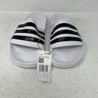 Adidas Adilette Shower White Black Unisex Slip On Sandal Slide Gz5921 Men s 10