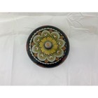 Vintage Hand Painted Khokhloma Russian Wooden Lidded Trinket Box Folk Art Floral