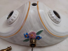 Vtg Porcelier Porcelain 2-bulb Ceiling Light Fixture     Art Deco Floral     Pull Ch