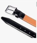 Men   s Genuine Leather Dress Belt Formal Casual Silver Buckle Black Brown Tan