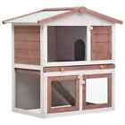 Wooden 2-tier Rabbit Hutch Pets Cage Bunny House Chicken Coops 3 Doors Outdoor